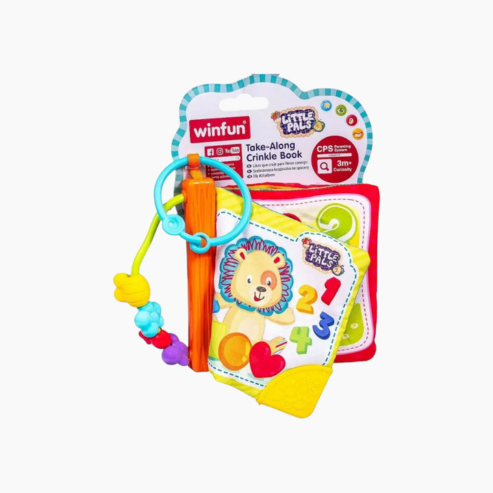 Winfun Take-Along Crinkle Book with teether and sliding beads