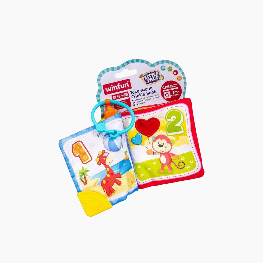 Winfun Take-Along Crinkle Book with teether and sliding beads