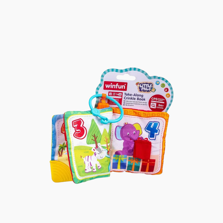 Winfun Take-Along Crinkle Book with teether and sliding beads