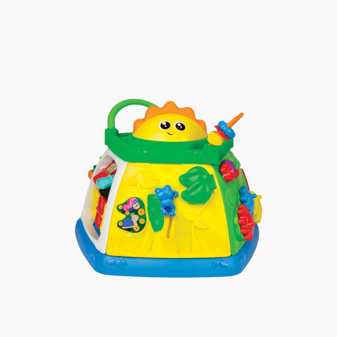 Winfun Lil’ Greenthumb Activity Cube with six interactive play panels