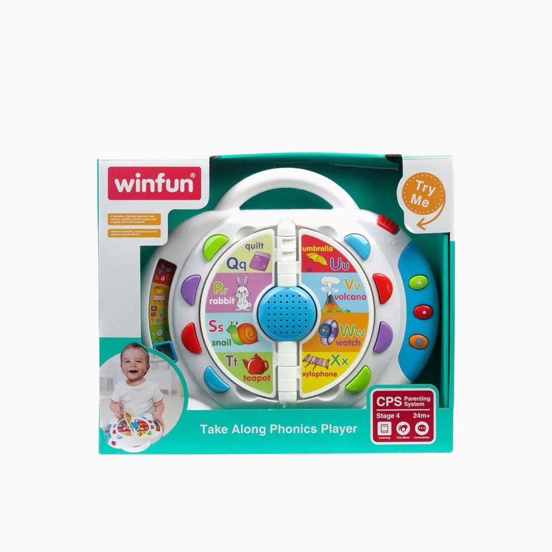 Winfun Take Along Phonics Player educational toy with four turning pages