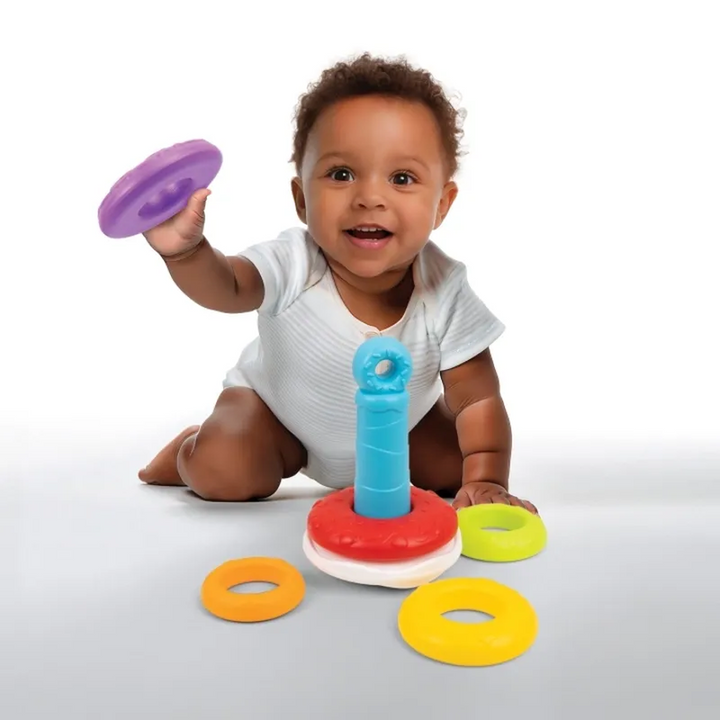 Winfun Wobble Donut Stacker with five colorful rings
