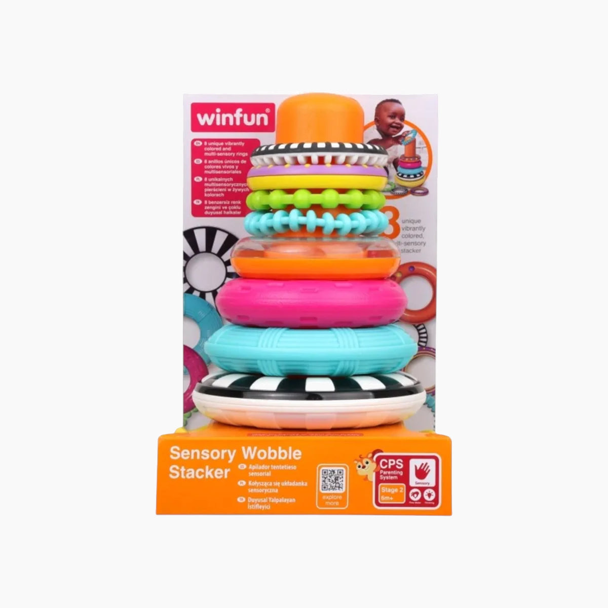 Winfun Sensory Wobble Stacker with roly-poly base