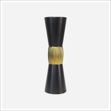 Small black and gold porcelain vase