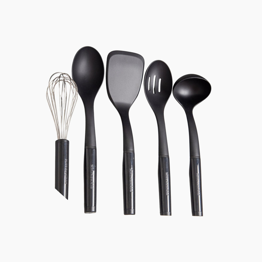 طقم أدوات مطبخ من 6 قطع من كيتشن إيد أونيكس بلاك مع حامل سيراميك