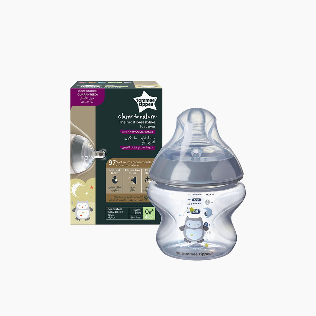 Closer to Nature 150ml baby bottle with Ollie the Owl decoration