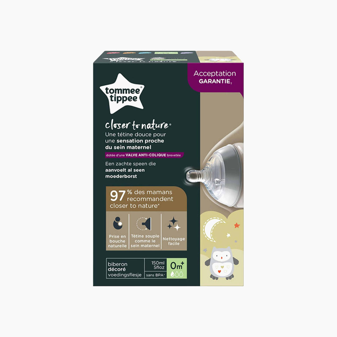 Closer to Nature 150ml baby bottle with Ollie the Owl decoration