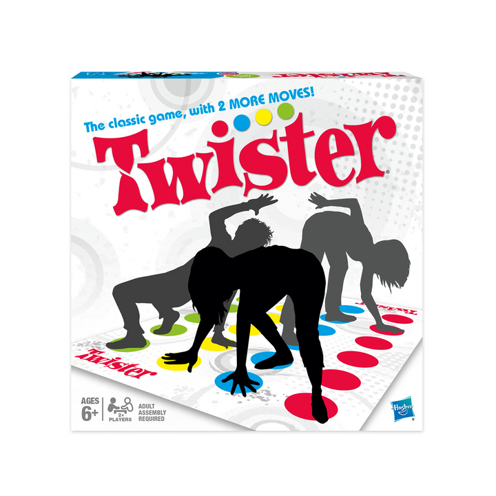 Hasbro Twister Party Game with spinner and two new moves