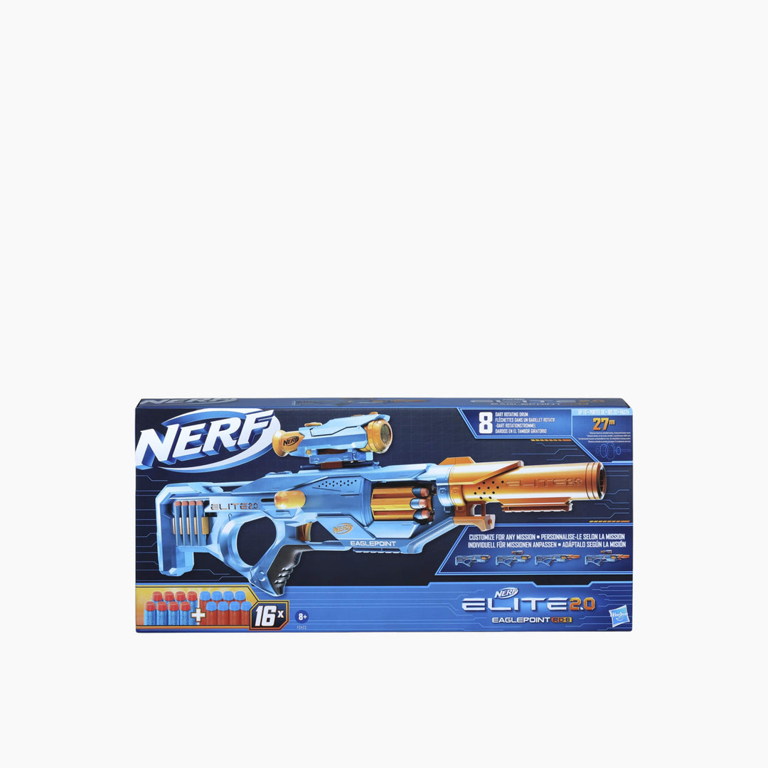 Hasbro Nerf Elite 2.0 Eaglepoint Rd-8 Blaster with detachable scope and barrel