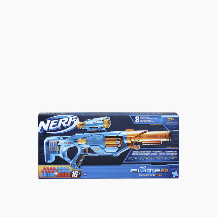 Hasbro Nerf Elite 2.0 Eaglepoint Rd-8 Blaster with detachable scope and barrel