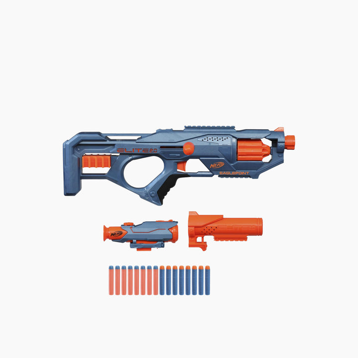 Hasbro Nerf Elite 2.0 Eaglepoint Rd-8 Blaster with detachable scope and barrel