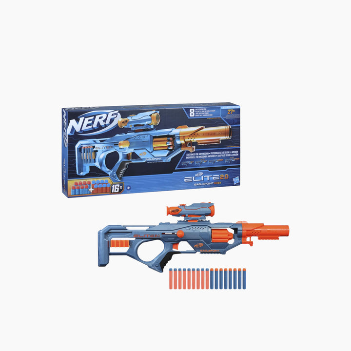 Hasbro Nerf Elite 2.0 Eaglepoint Rd-8 Blaster with detachable scope and barrel