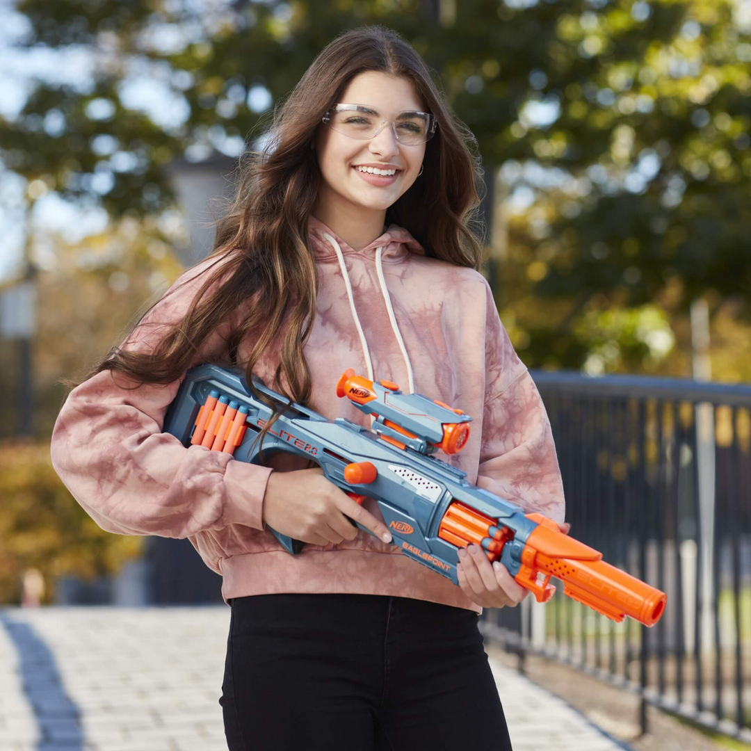 Hasbro Nerf Elite 2.0 Eaglepoint Rd-8 Blaster with detachable scope and barrel