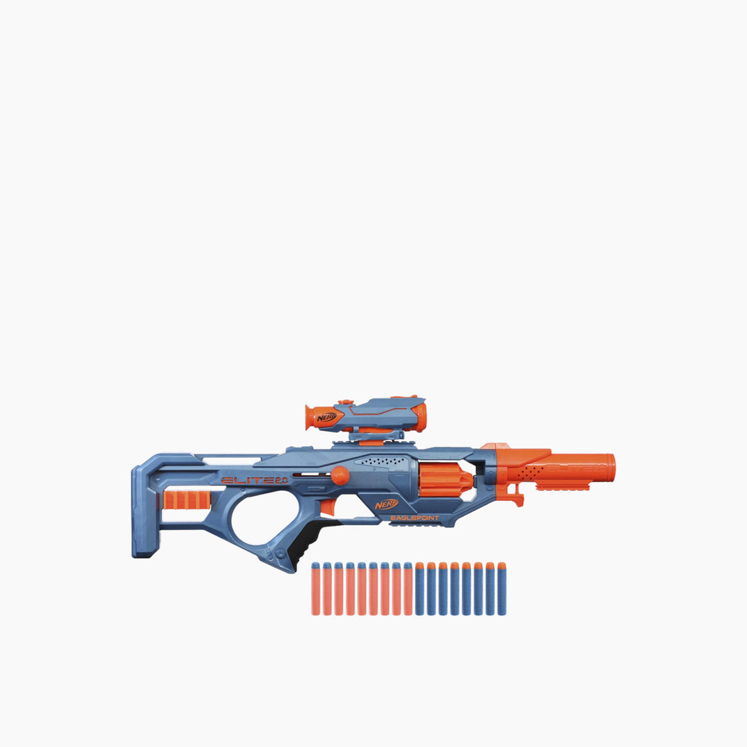 Hasbro Nerf Elite 2.0 Eaglepoint Rd-8 Blaster with detachable scope and barrel