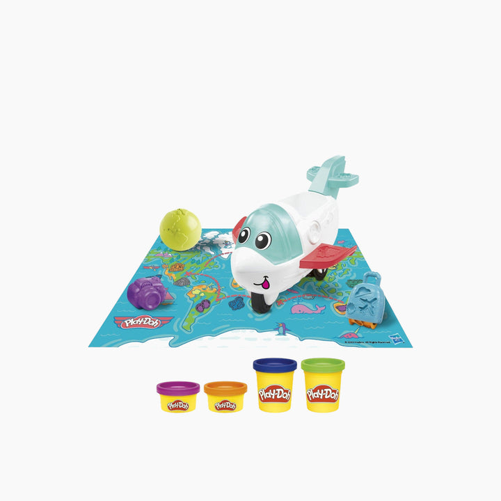 Play-Doh Airplane Explorer set with rolling aeroplane and world map playmat
