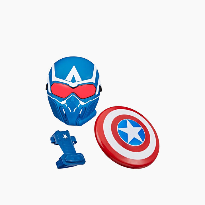 Hasbro Captain America role-play bundle with mask, shield, and gauntlet