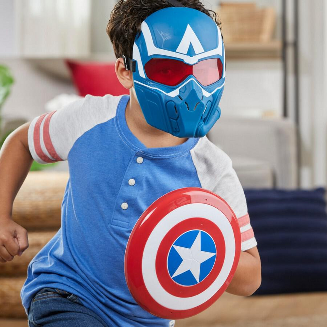 Hasbro Captain America role-play bundle with mask, shield, and gauntlet