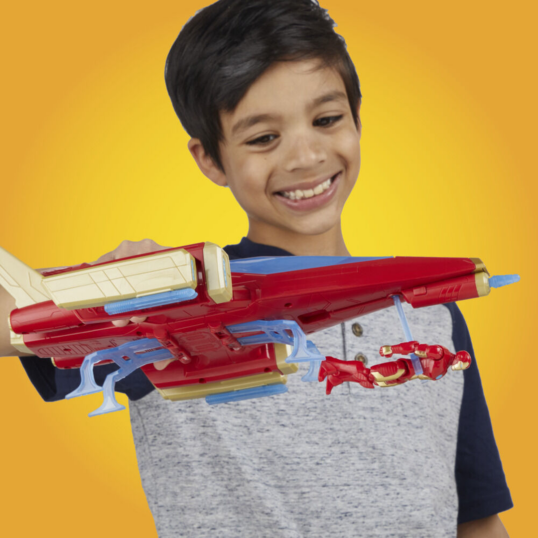 Hasbro Avengers Iron Man action figure and battle jet toy set