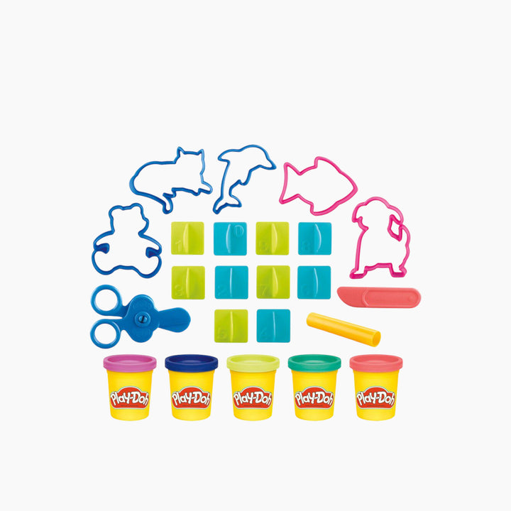 Play-Doh School Activities Playset with number stampers and animal cutters