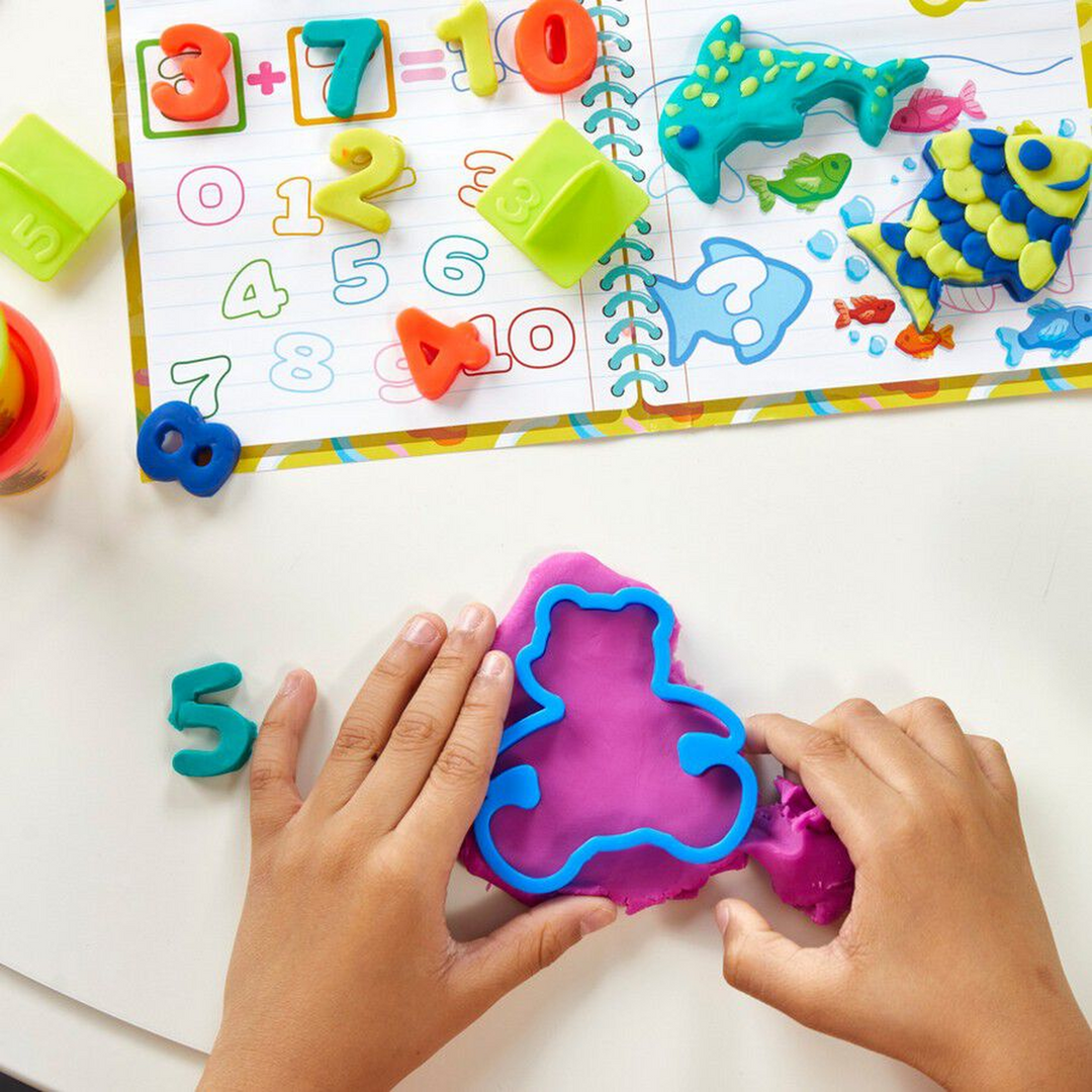 Play-Doh School Activities Playset with number stampers and animal cutters