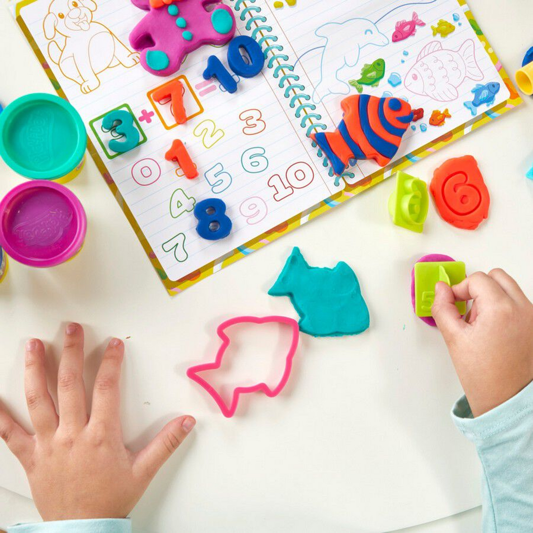 Play-Doh School Activities Playset with number stampers and animal cutters