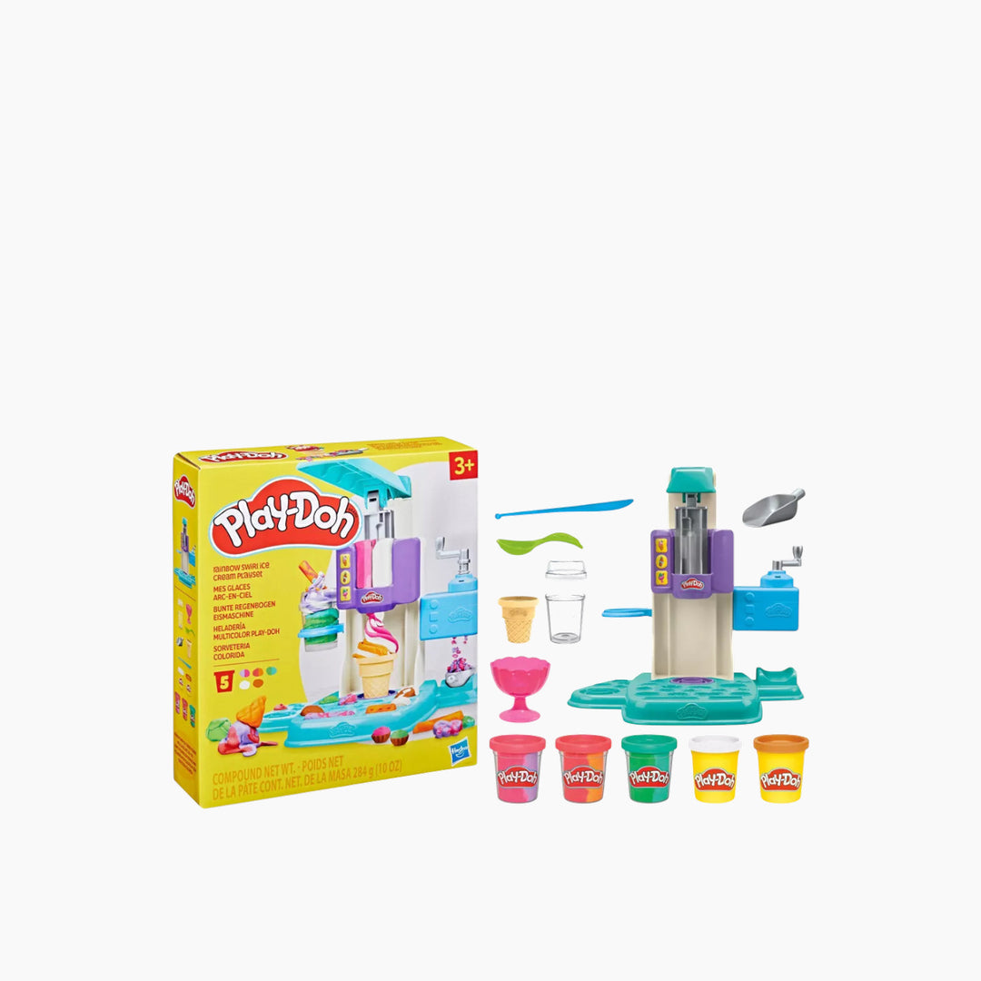 Hasbro Play-Doh Rainbow Swirl Ice Cream Playset for making multicolored pretend ice cream