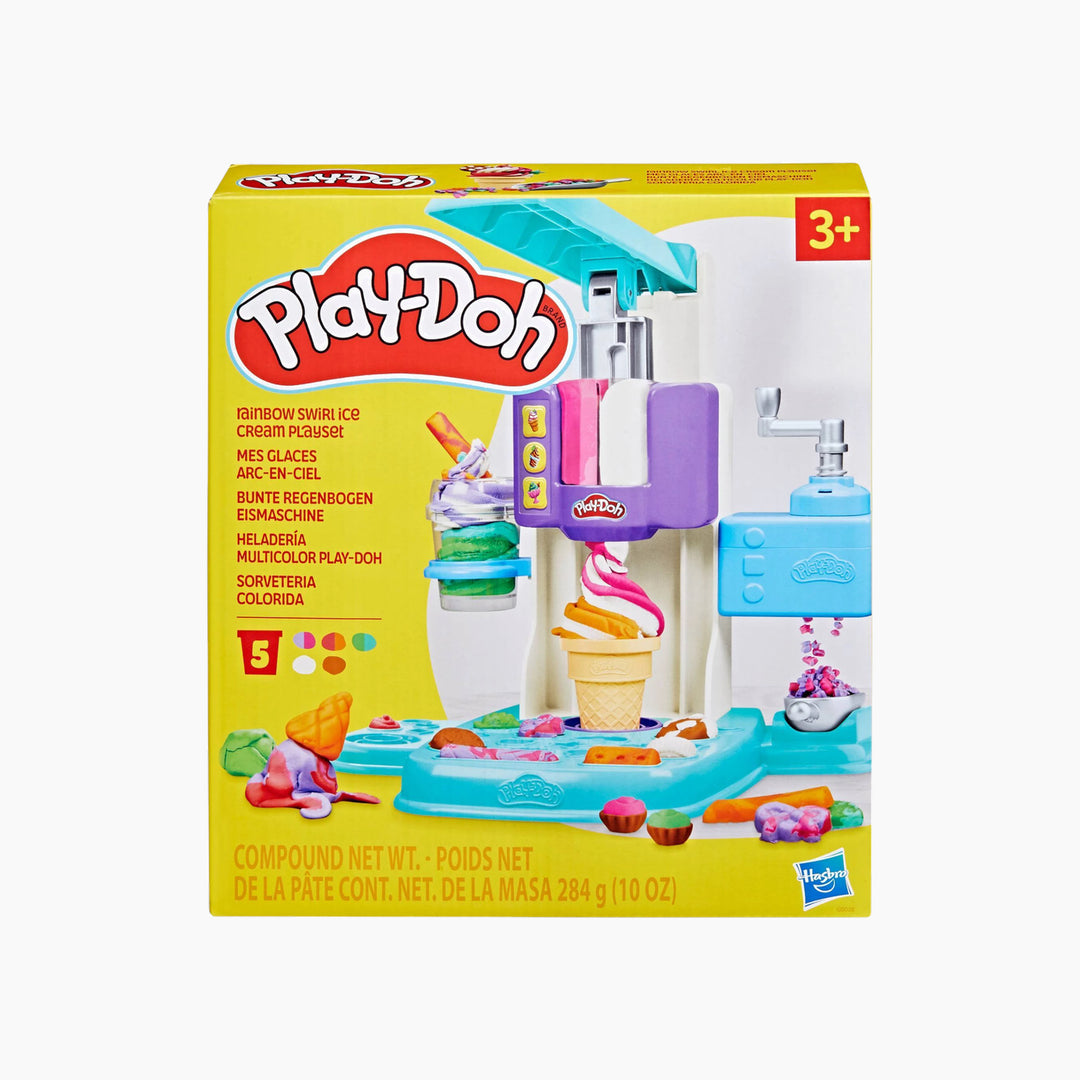 Hasbro Play-Doh Rainbow Swirl Ice Cream Playset for making multicolored pretend ice cream