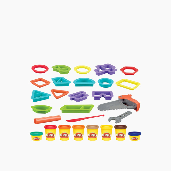 Hasbro Play-Doh Build &amp; Shape Playset with 20 tools and 8 cans