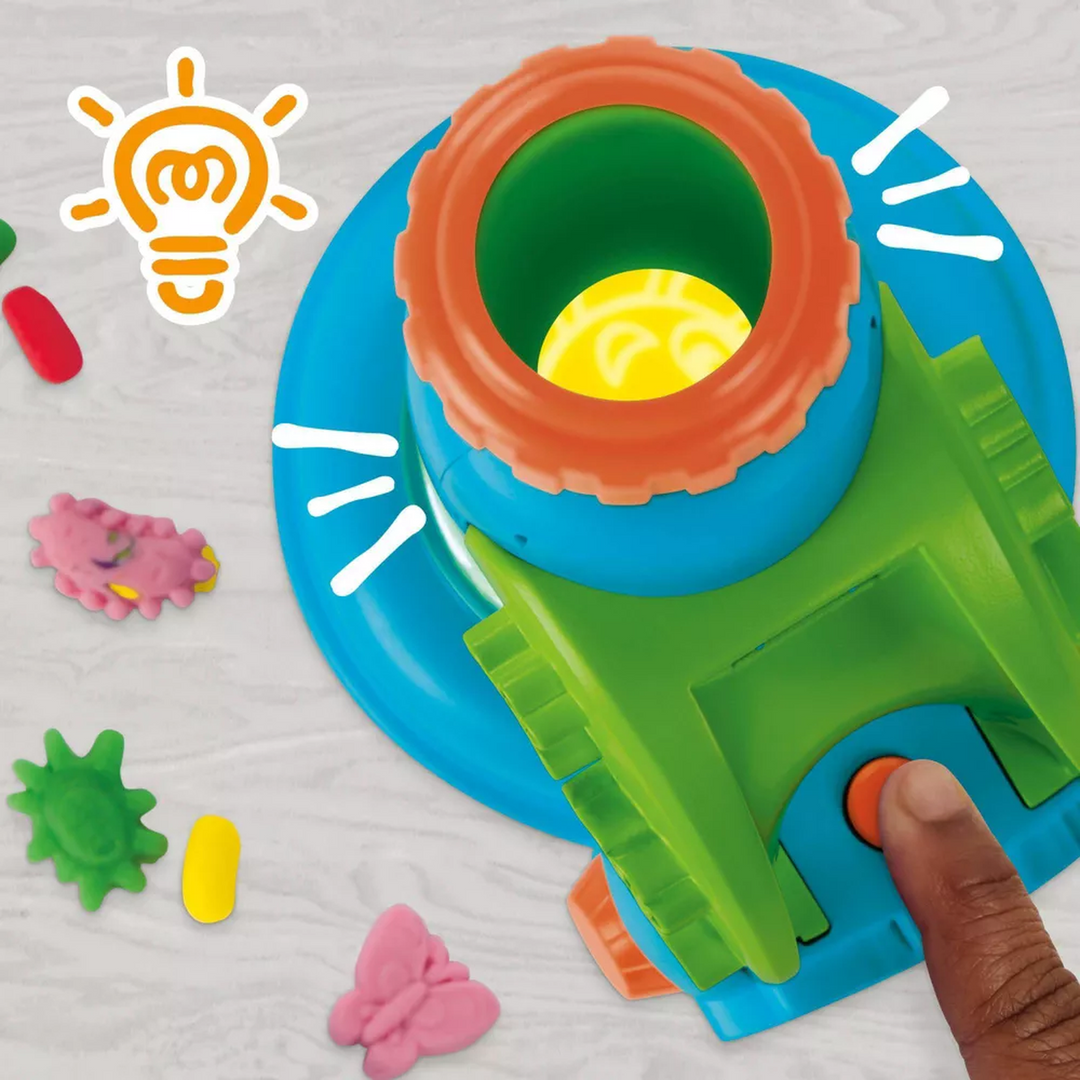 Play-Doh Light &amp; Look Microscope Playset with science tools and 5 colors