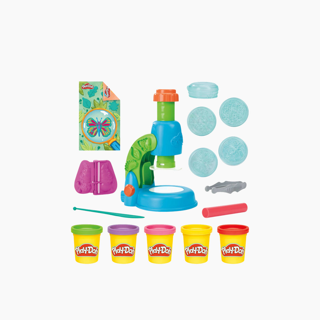 Play-Doh Light &amp; Look Microscope Playset with science tools and 5 colors