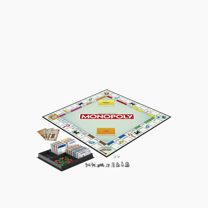 Hasbro Monopoly Classic Game with storage tray in French