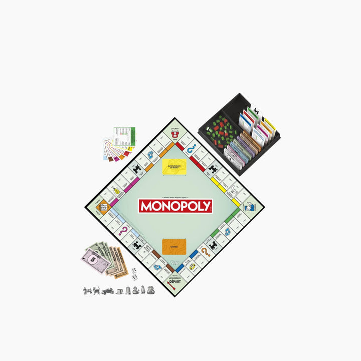 Hasbro Monopoly Classic Game with storage tray in French