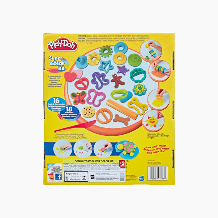 Hasbro Play-Doh Super Color Kit with 18 modeling compound colors and 16 shaping tools