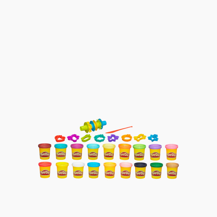 Hasbro Play-Doh Super Color Kit with 18 modeling compound colors and 16 shaping tools