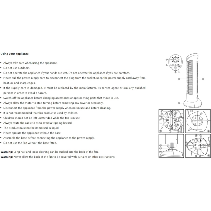 Black &amp; Decker 60W tower fan