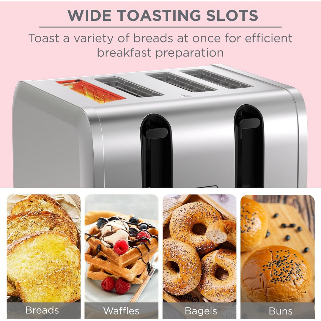 Black &amp; Decker 4 Slice Parallel Slot Ss Toaster