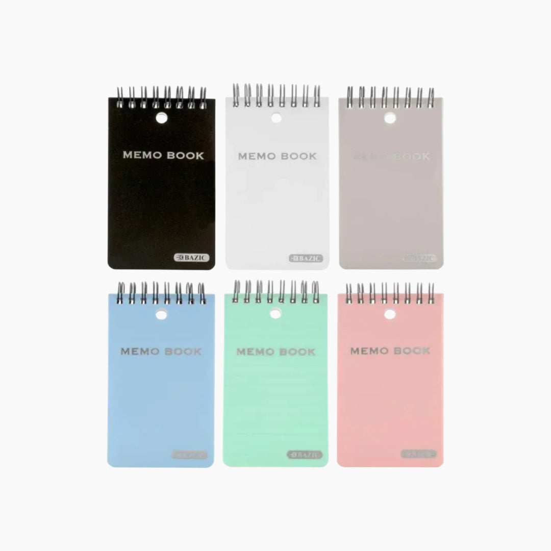 Bazic 100-Count Top-Bound Poly Spiral Memo Books 3" x 5"