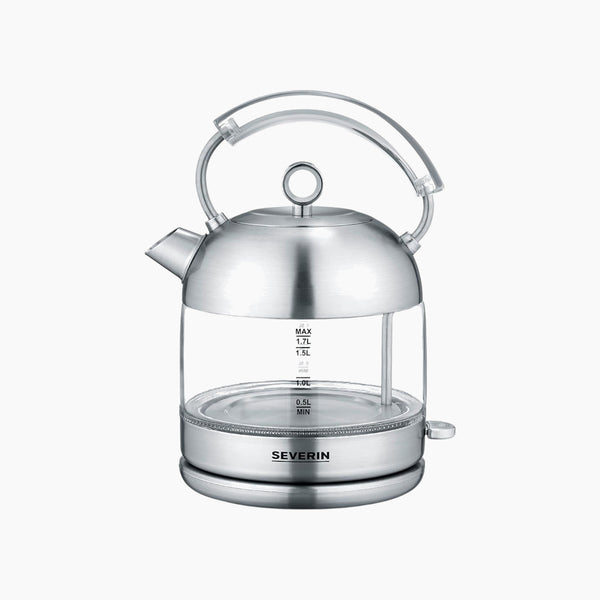 Retro Glass Kettle – 1.7 L, Glass/Brushed Steel