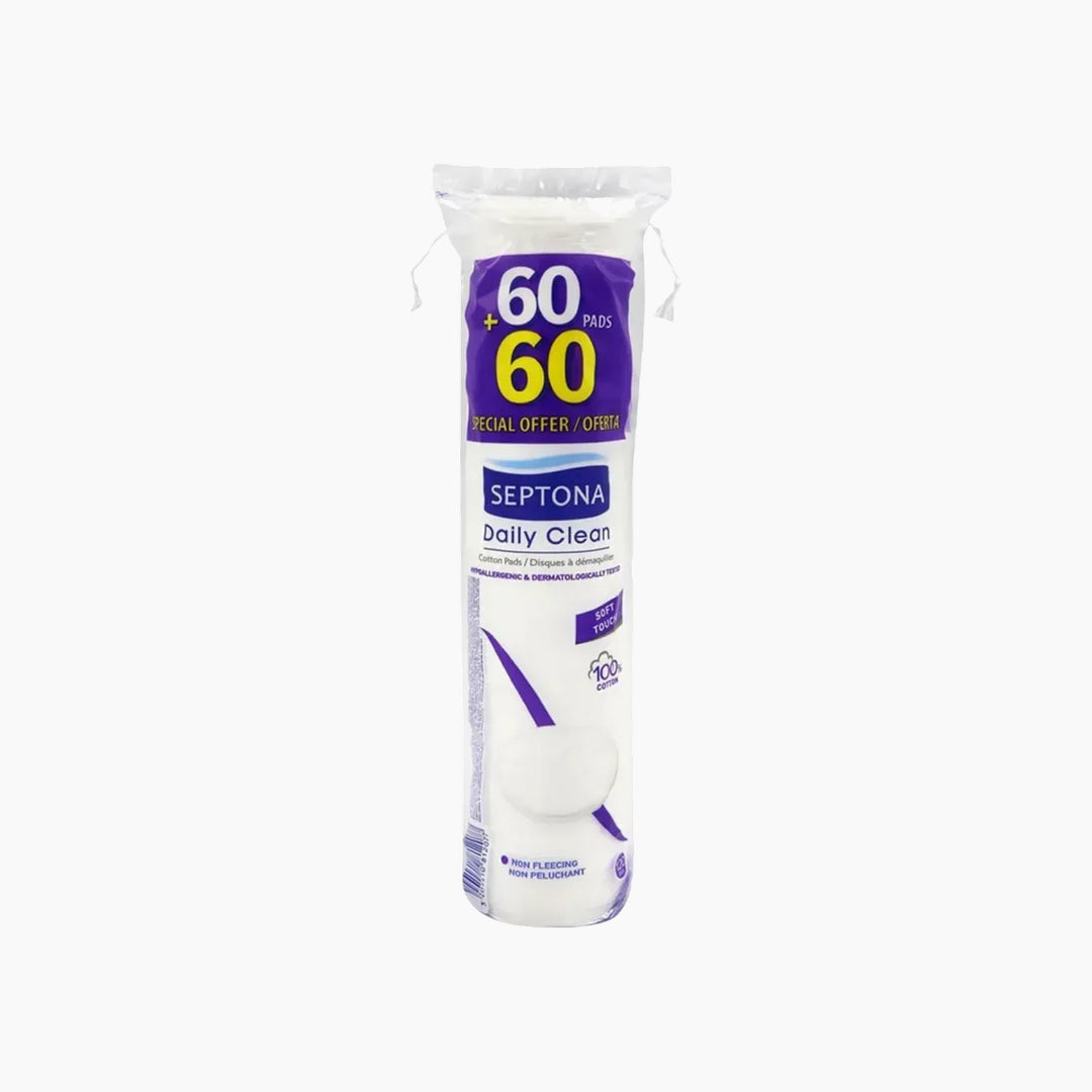 Septona Cotton Pads Face Round 60+60 - HUNA