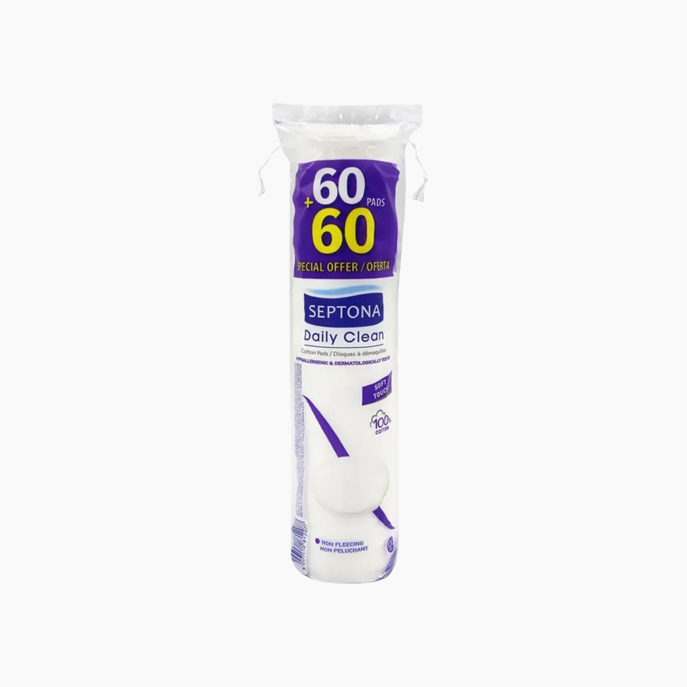 Septona Cotton Pads Face Round 60+60 - HUNA
