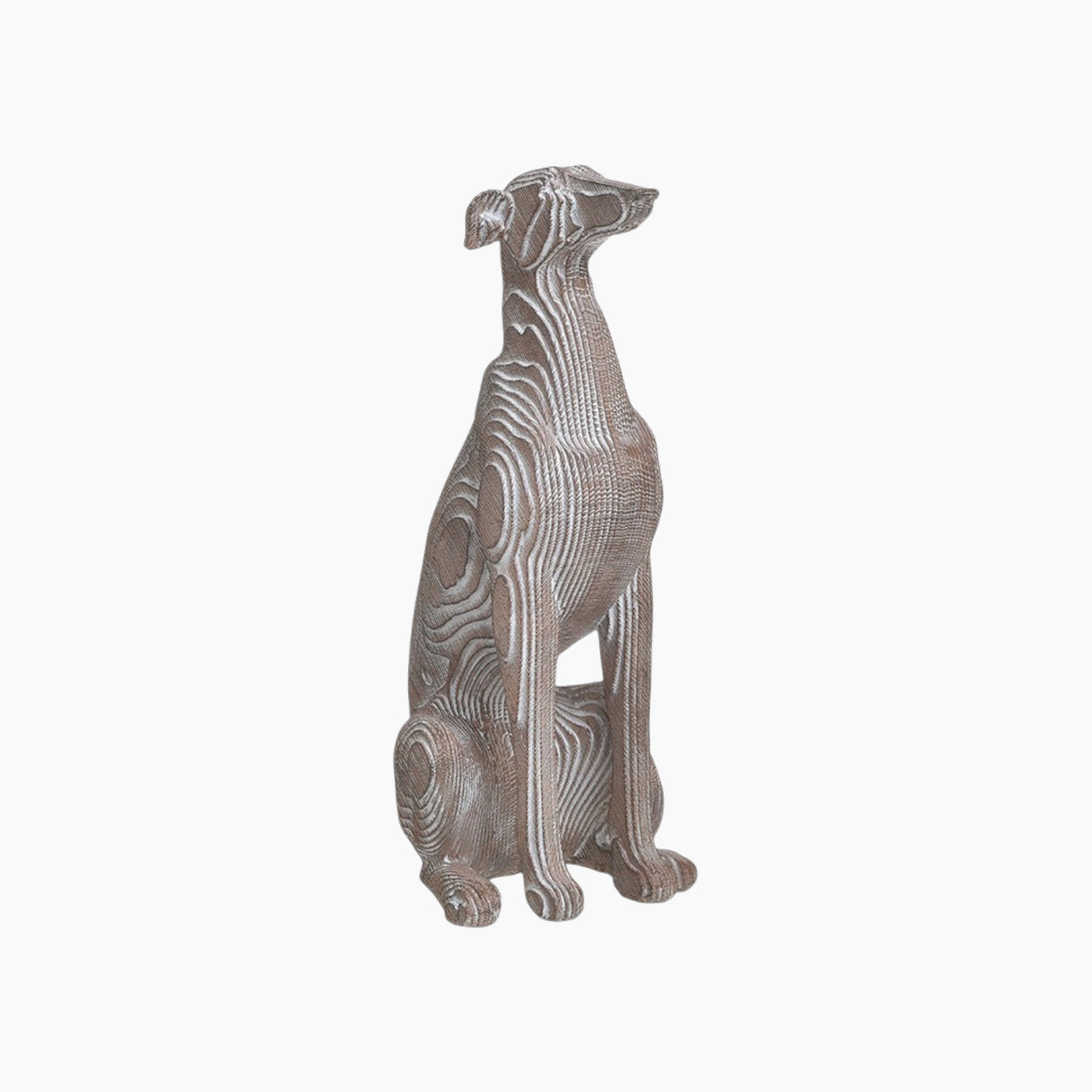 Inart resin dog figurine in beige and antique white, small size