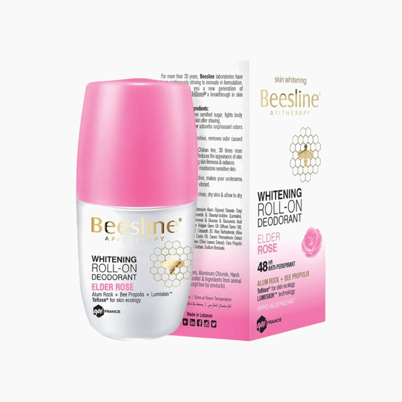 Beesline Whitening Roll-On Deodorant - Elder Rose - HUNA