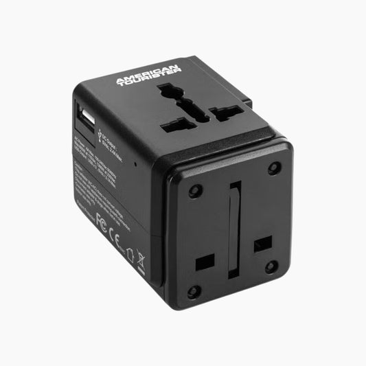 American Tourister Universal Travel Adapter 3 Usb Black