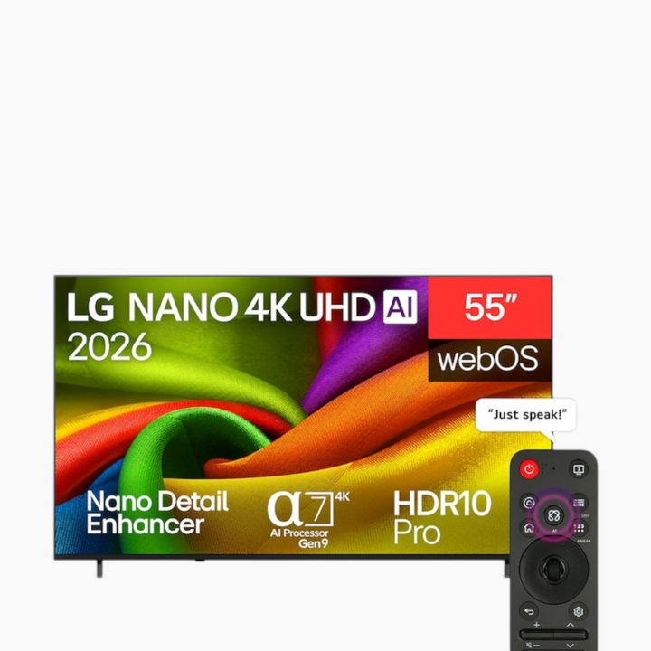 LG 55 inch NANO 4K UHD AI NU84 Smart TV 2026
