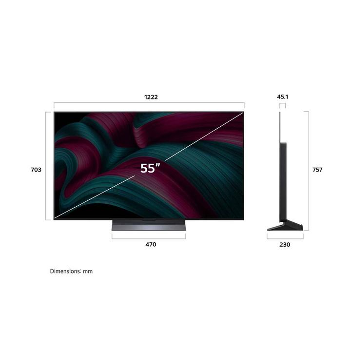 LG 55 inch OLED evo AI C5 4K 144Hz Smart TV AI Magic
