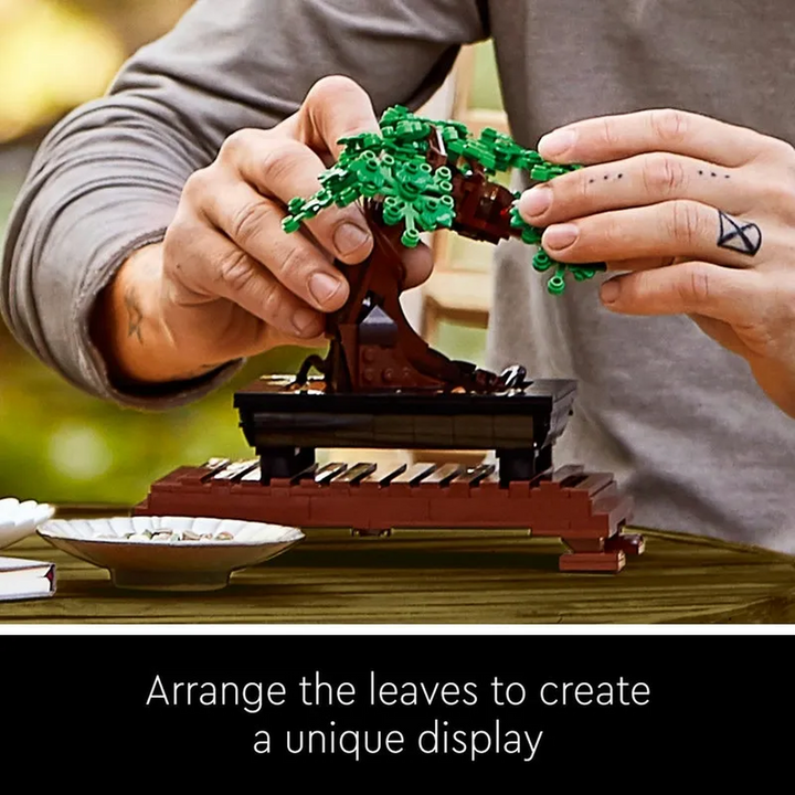 Lego Bonsai Tree construction set with pink blossoms