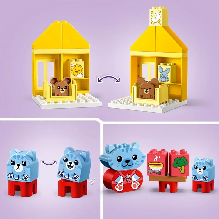 Lego Daily Routines: Eating &amp; Bedtime 28-piece building toy set for toddlers.
