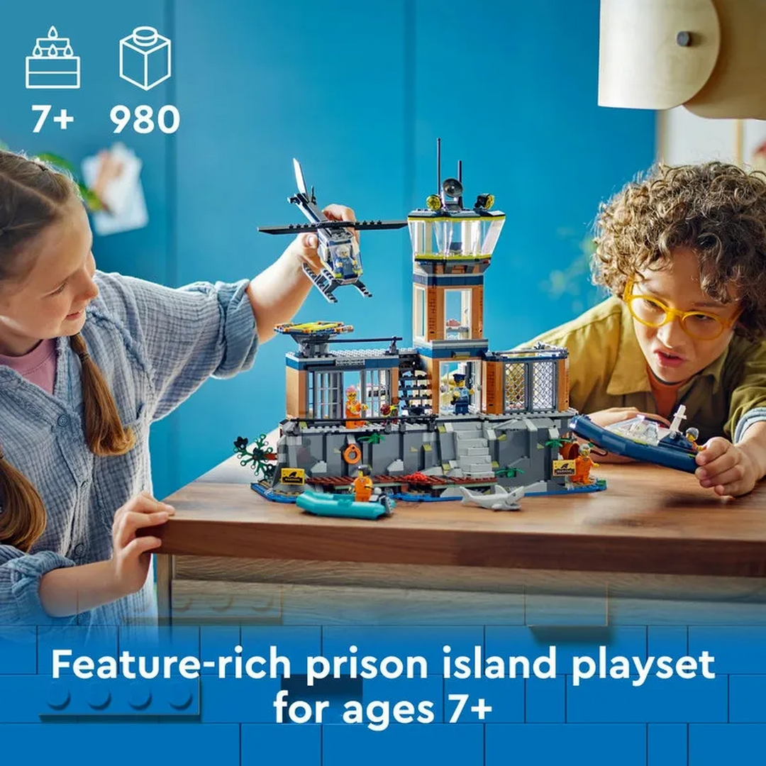 Lego Police Prison Island construction set with 980 pieces