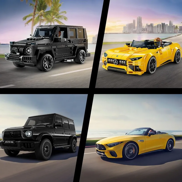 LEGO Speed Champions black Mercedes-AMG G 63 and yellow Mercedes-AMG SL 63 set