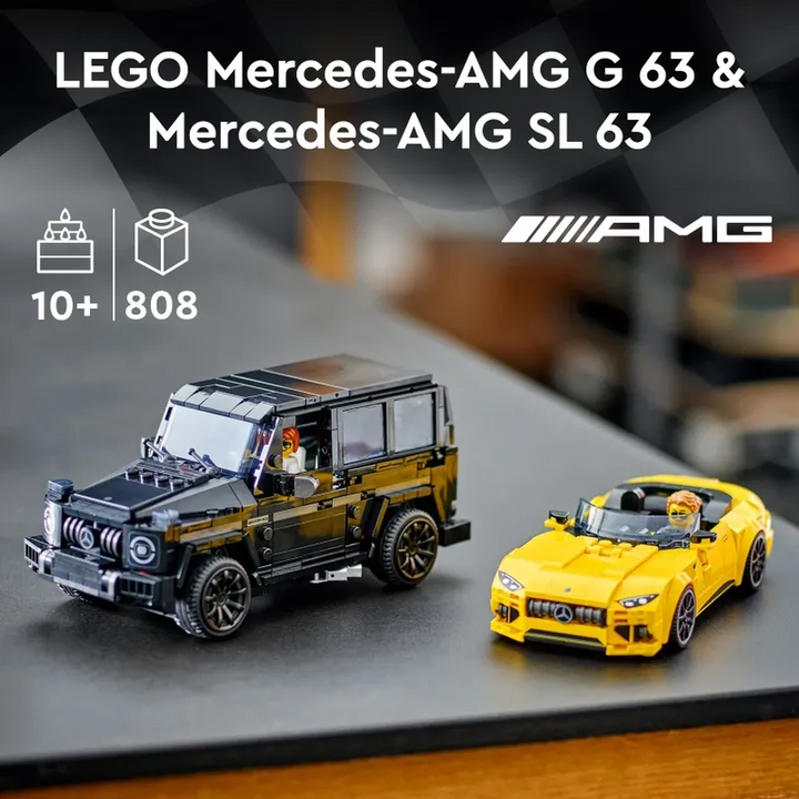 LEGO Speed Champions black Mercedes-AMG G 63 and yellow Mercedes-AMG SL 63 set